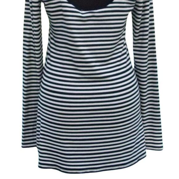 Cache Rhinestone Embellished Top New Stretch Scoop Neck Open Back $88 NWT B & W - Picture 6 of 8